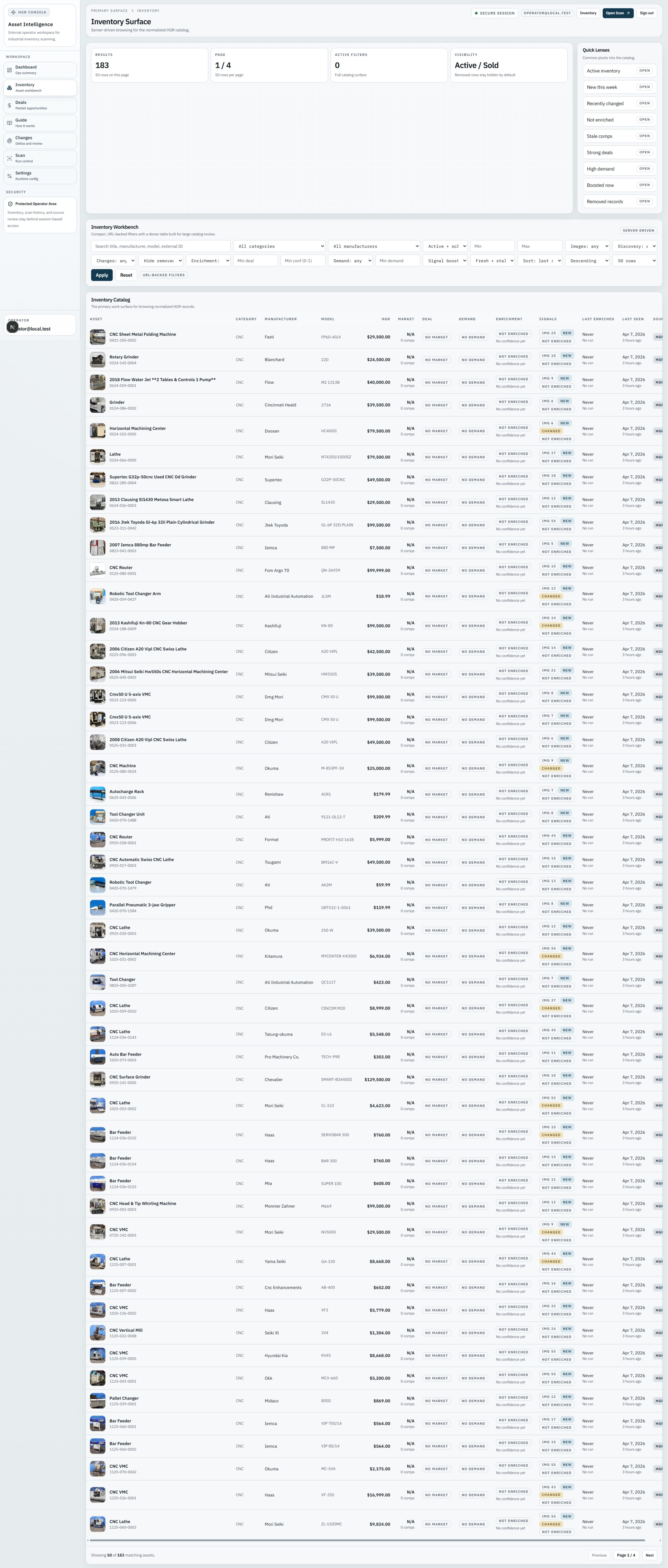 Inventory surface preview